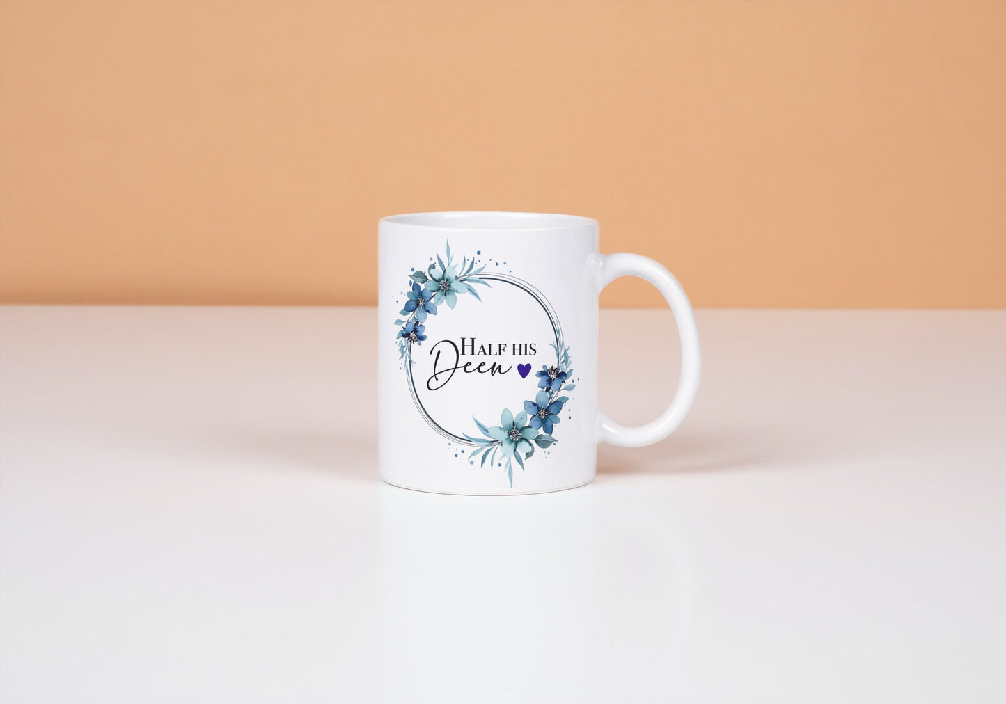 Personalised Half His Deen Half Her Deen Mugs Islamic Gift Weddings Nikkah Gift Set Husband Wife Anniversaries Bride Groom