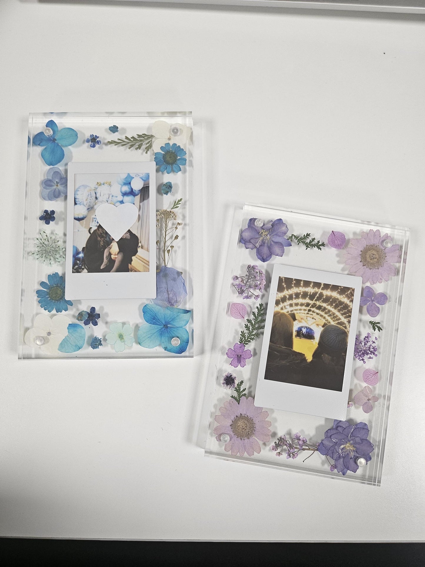 Pressed Flower Polaroid Gold Pressed Flower Frame | Birthday Gift | Wedding Gift | Gifts for Her | Mother's Day Gift