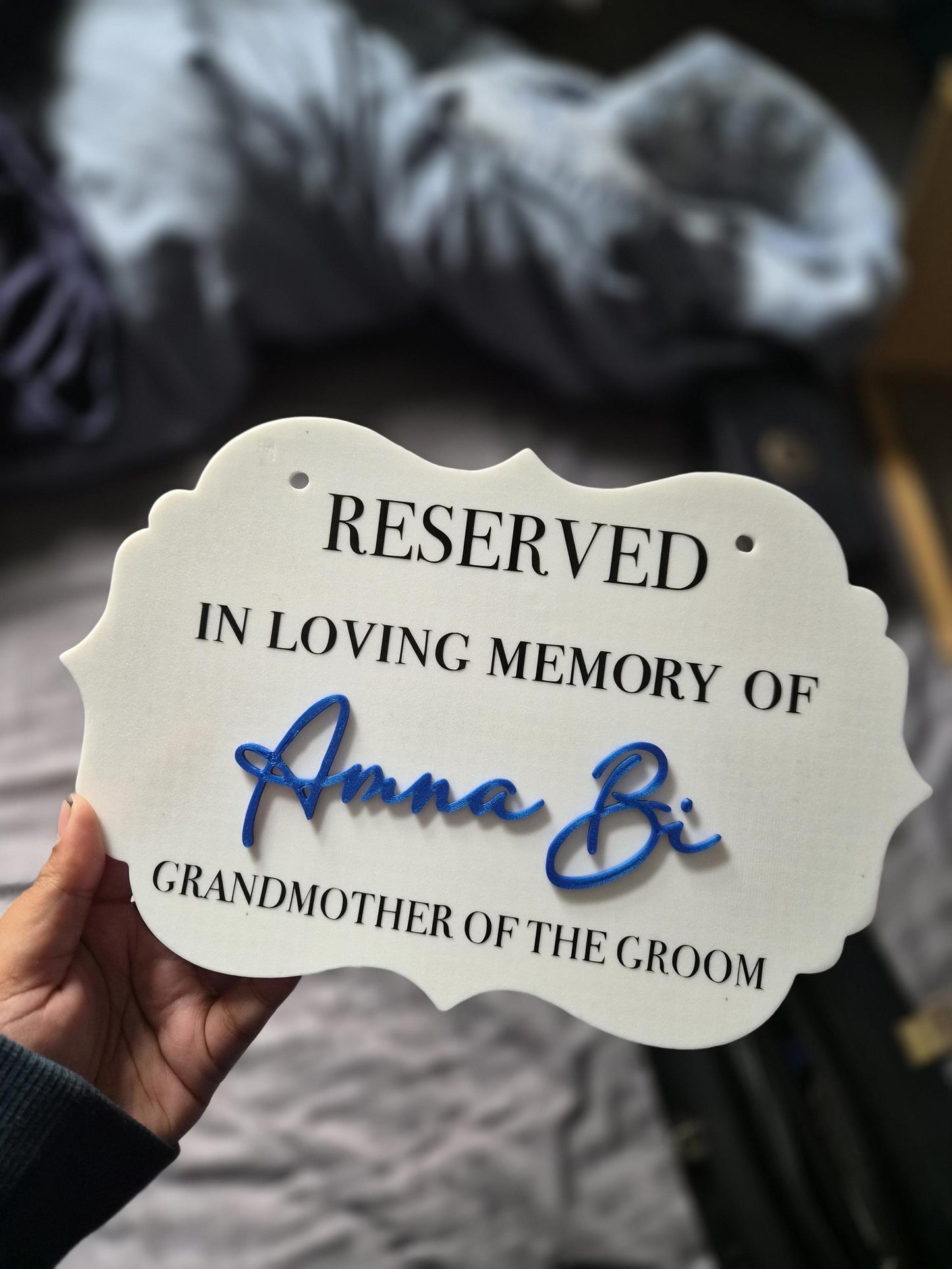 Reserved Memorial Wedding Chair Sign – Personalised In Loving Memory Keepsake
