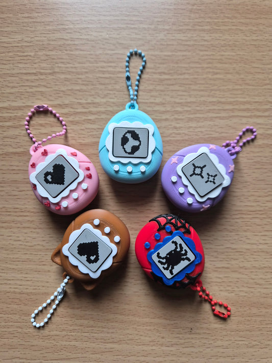 Tamagotchi Style Fidget Toy | Cute Retro Keychain with Clicker Screen | Kawaii Stress Relief Toy